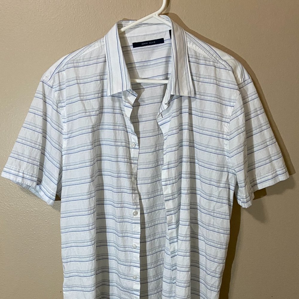 Men's Perry Ellis white button up shirt